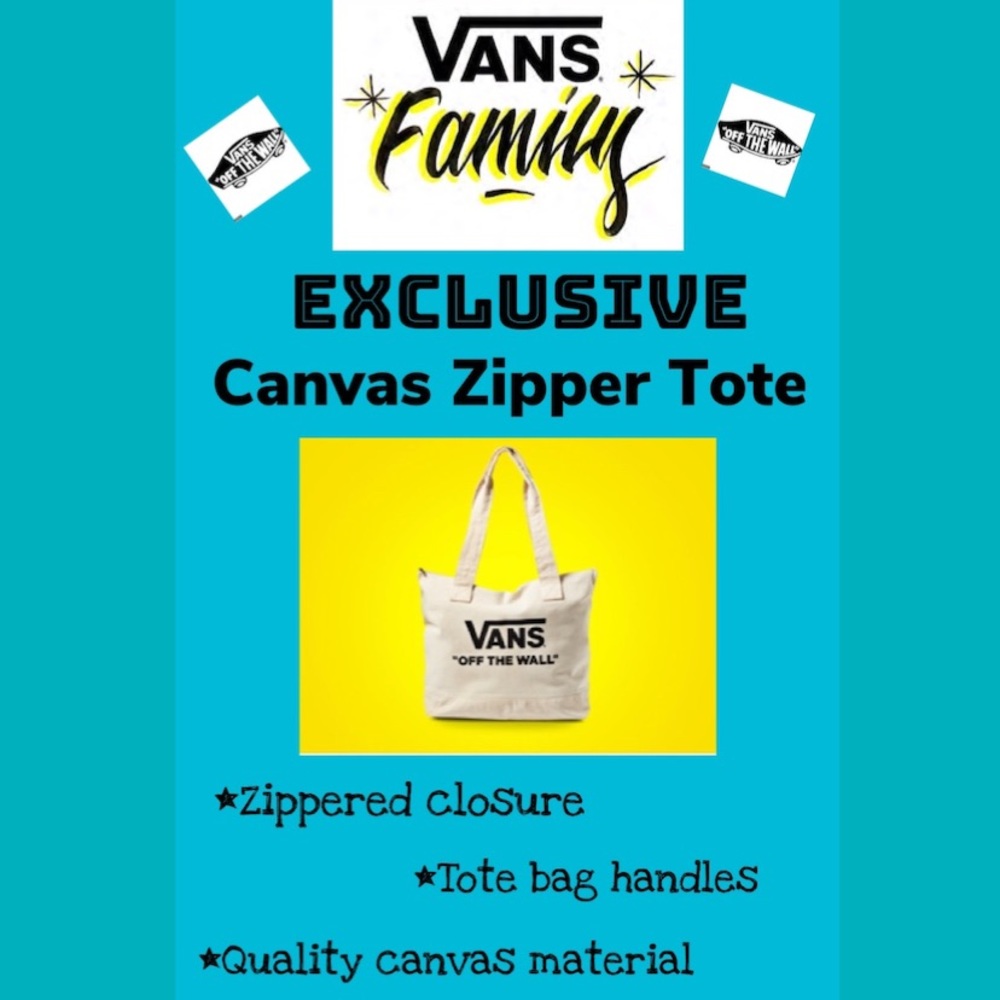 VANS Family EXCLUSIVE Tote w/ Zipper Closure